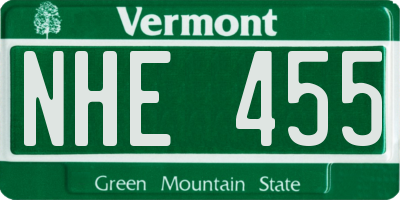 VT license plate NHE455