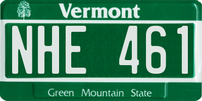 VT license plate NHE461