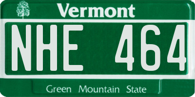 VT license plate NHE464