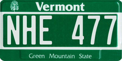 VT license plate NHE477