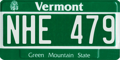 VT license plate NHE479