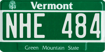 VT license plate NHE484