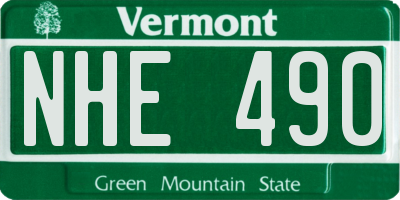 VT license plate NHE490