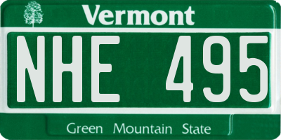VT license plate NHE495