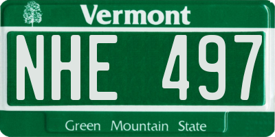VT license plate NHE497