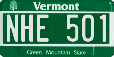 VT license plate NHE501