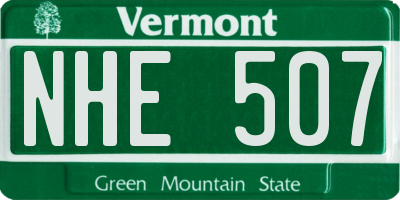 VT license plate NHE507