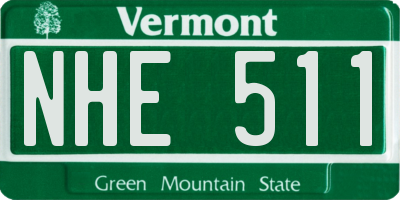 VT license plate NHE511