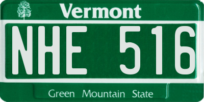 VT license plate NHE516
