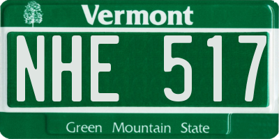 VT license plate NHE517