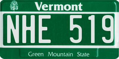 VT license plate NHE519