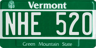 VT license plate NHE520