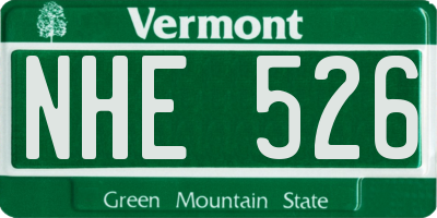 VT license plate NHE526