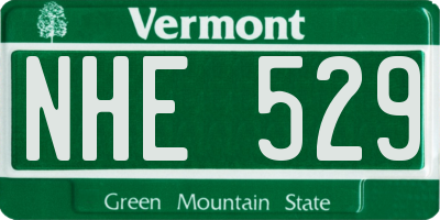 VT license plate NHE529