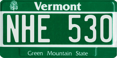 VT license plate NHE530