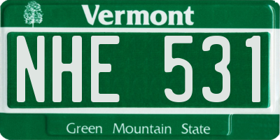 VT license plate NHE531