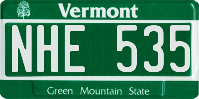 VT license plate NHE535