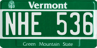 VT license plate NHE536