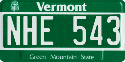 VT license plate NHE543