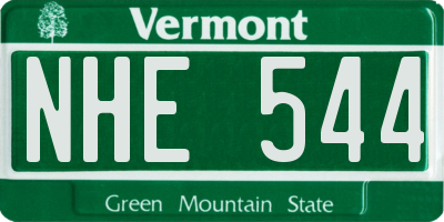 VT license plate NHE544