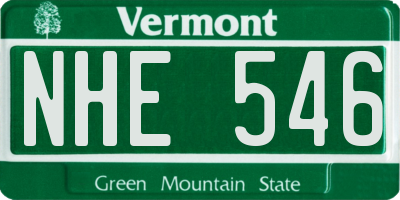 VT license plate NHE546