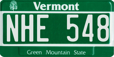 VT license plate NHE548