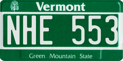 VT license plate NHE553