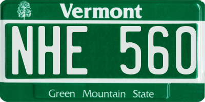 VT license plate NHE560