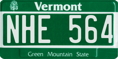 VT license plate NHE564