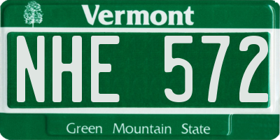 VT license plate NHE572