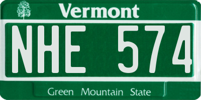 VT license plate NHE574