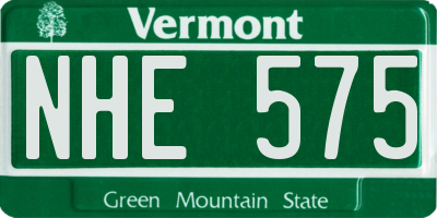 VT license plate NHE575
