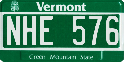 VT license plate NHE576