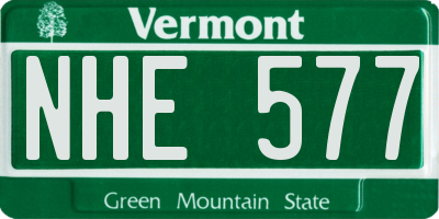 VT license plate NHE577