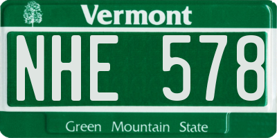 VT license plate NHE578