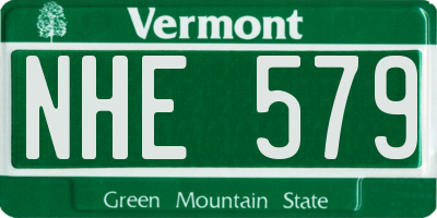 VT license plate NHE579