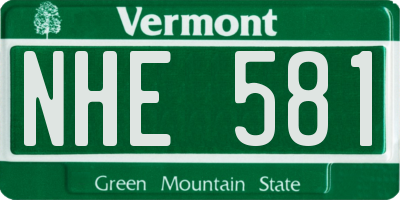 VT license plate NHE581