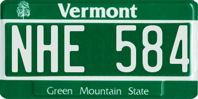 VT license plate NHE584