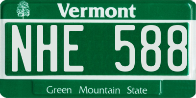 VT license plate NHE588