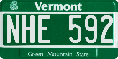 VT license plate NHE592