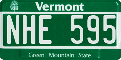 VT license plate NHE595