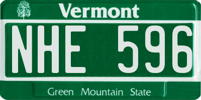 VT license plate NHE596