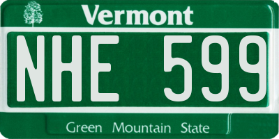 VT license plate NHE599
