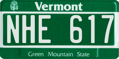VT license plate NHE617