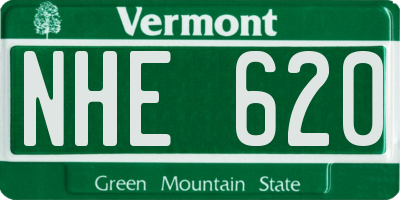 VT license plate NHE620