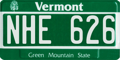 VT license plate NHE626