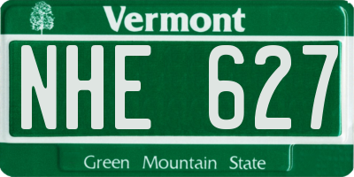 VT license plate NHE627