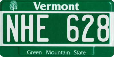 VT license plate NHE628
