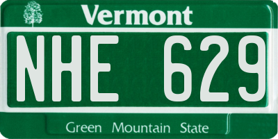 VT license plate NHE629