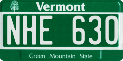 VT license plate NHE630